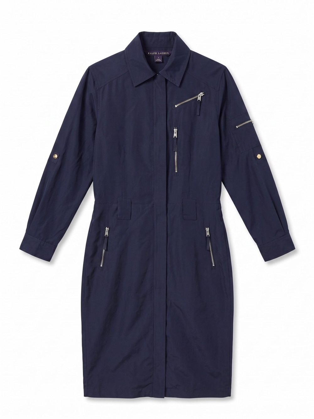 Ralph Lauren Black Label Women’s 2 Navy Blue 100% Silk Shirt Dress